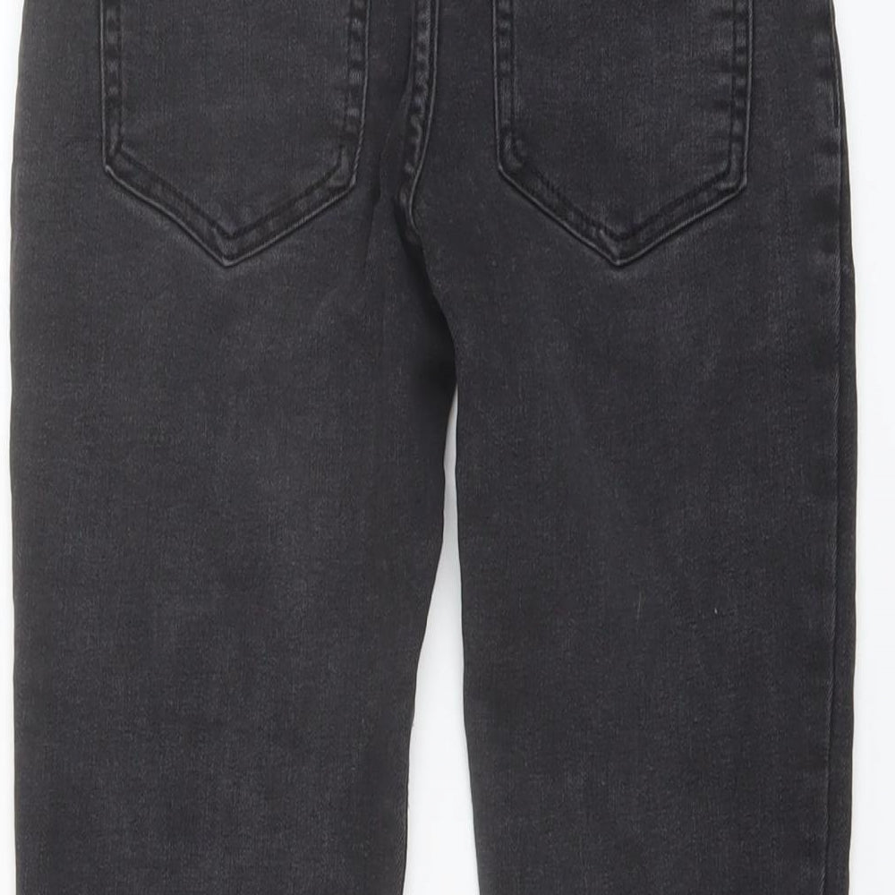 Next Boys Grey Cotton Straight Jeans Size 9 Months Regular Drawstring