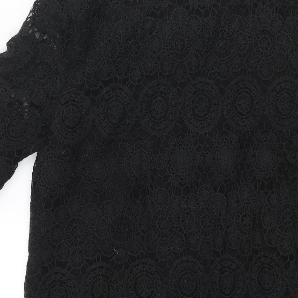 Tokyo Doll Womens Black Cotton Mini Size 14 Round Neck Pullover