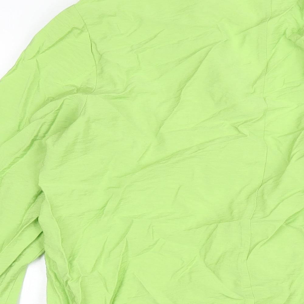 H&M Womens Green Viscose Shift Size S V-Neck Pullover - Twist Detail
