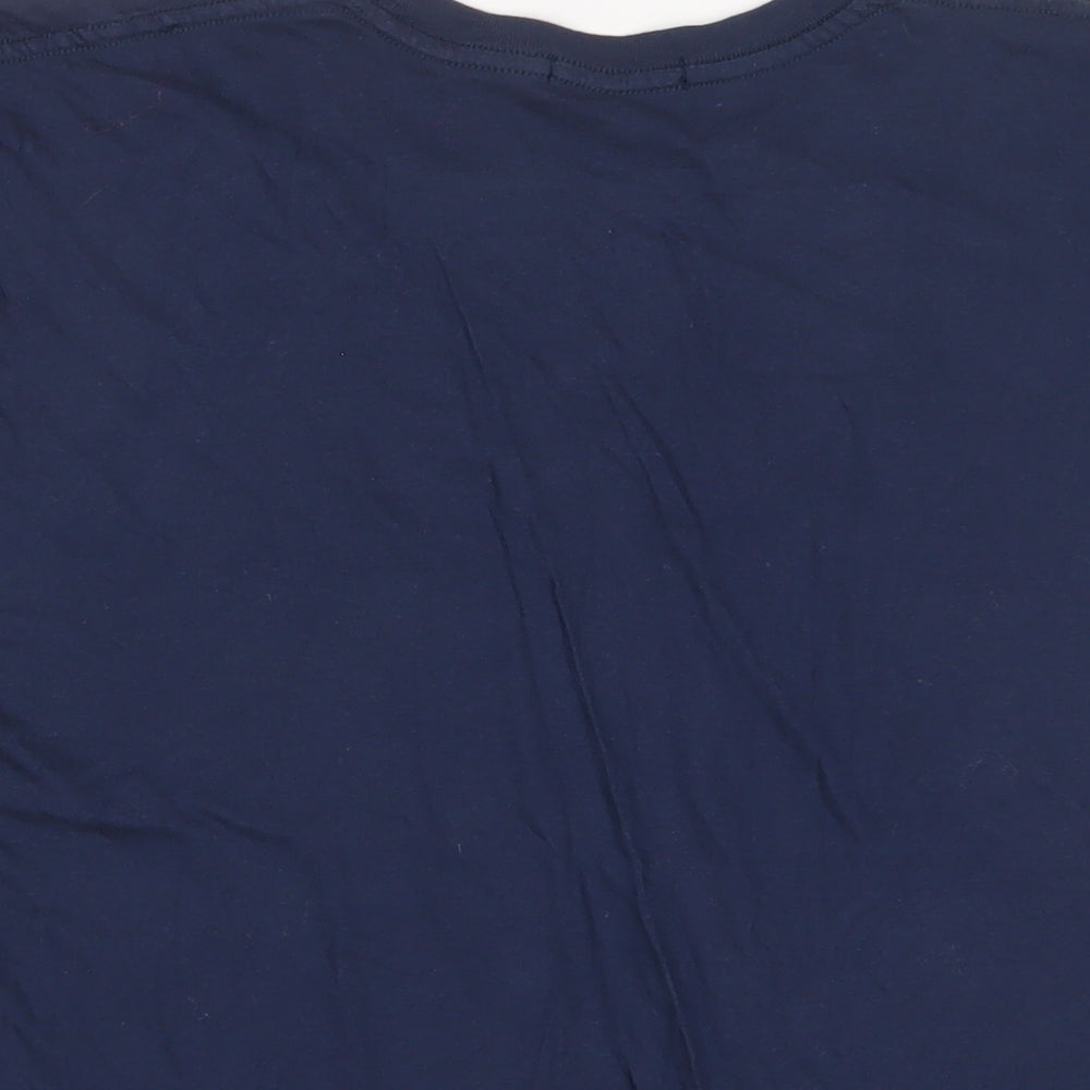 PRETTYLITTLETHING Womens Blue Polyester Basic T-Shirt Size S Crew Neck