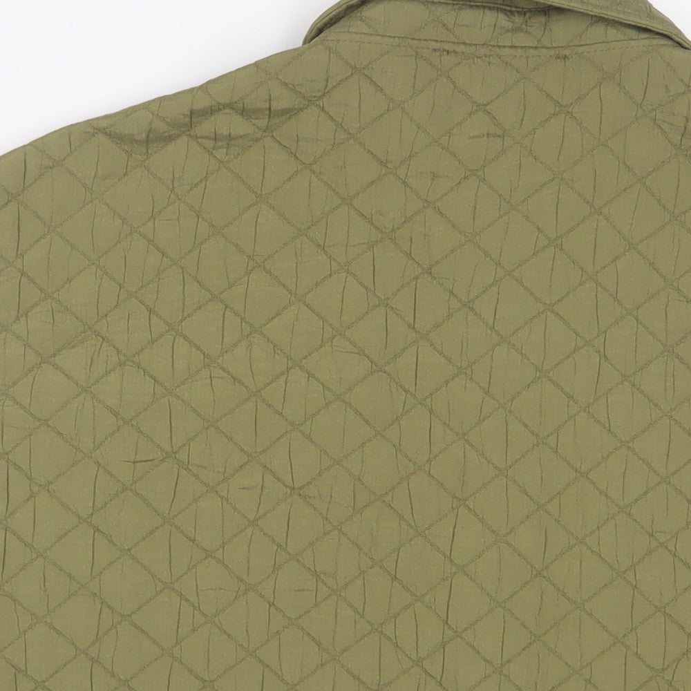 Zara Womens Green Gilet Jacket Size S Snap - Pockets