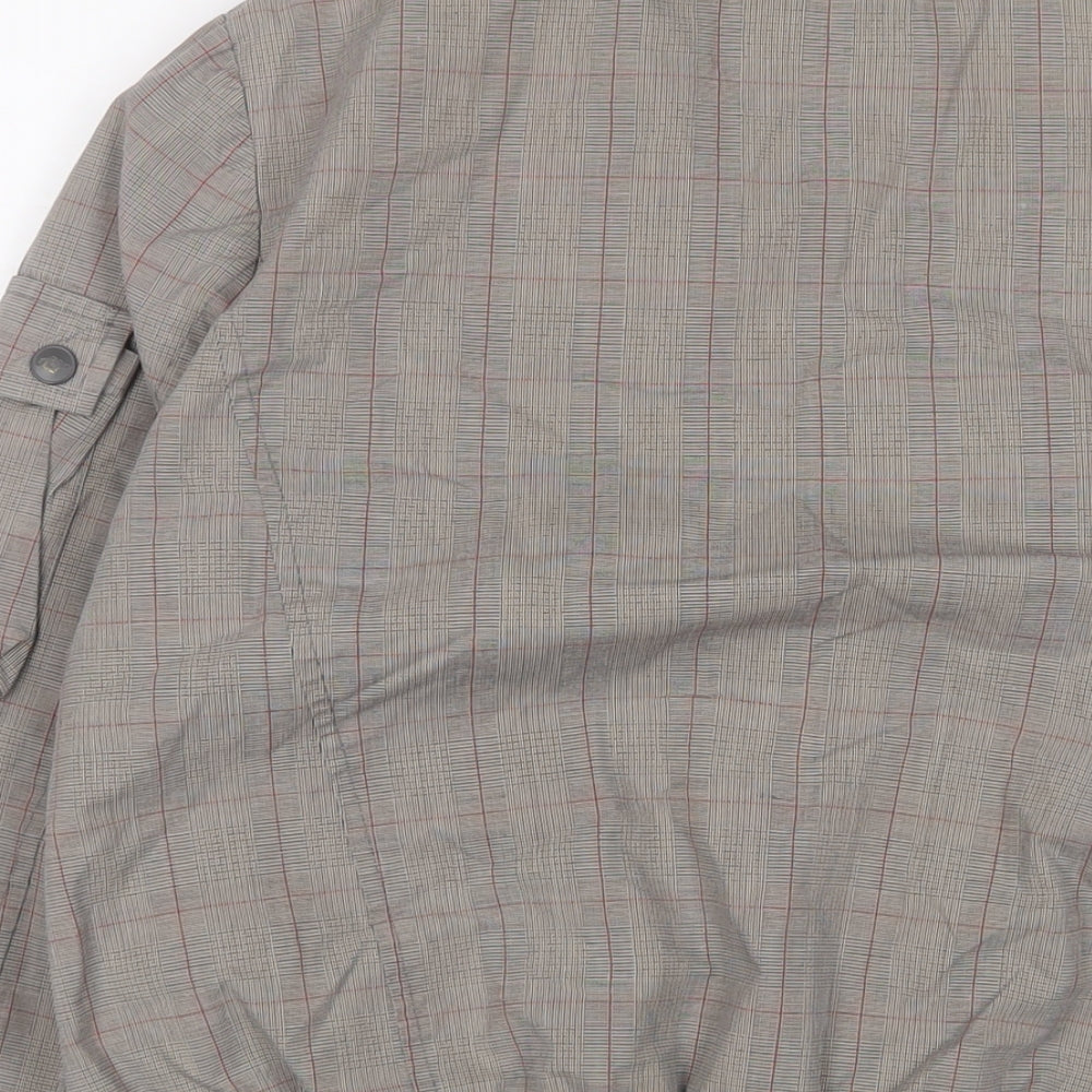 Boxfresh Mens Grey Plaid Jacket Size M Zip - Pockets