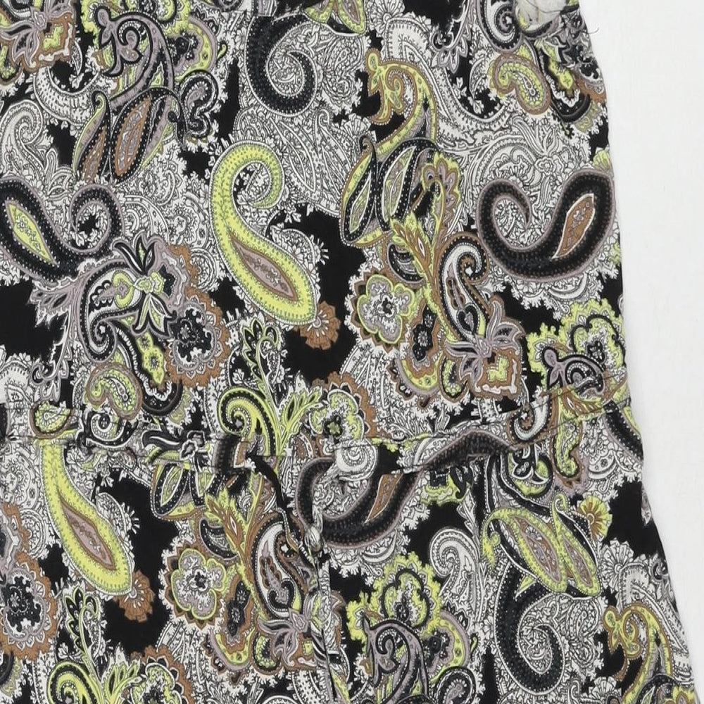 H&M Womens Multicoloured Paisley Viscose Tank Dress Size S Scoop Neck Button