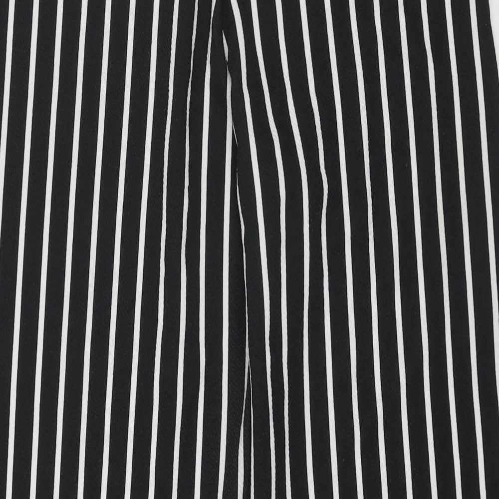 PRETTYLITTLETHING Womens Black Polyester Trousers Size 8 L27 in Regular