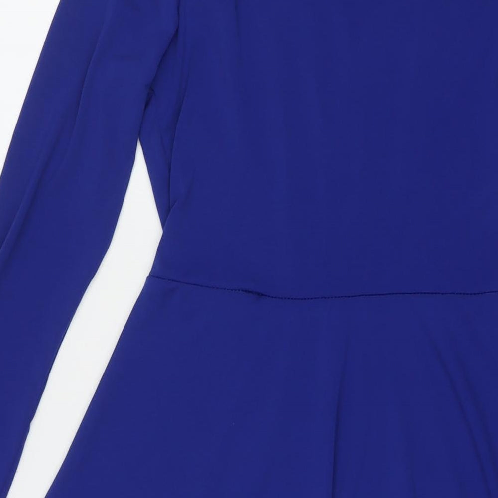 Stella Womens Blue Polyester Fit & Flare Size S V-Neck Pullover