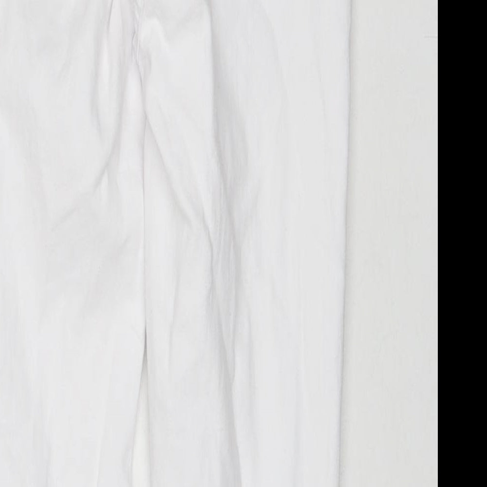 Jeans Womens White Cotton Skinny Jeans Size 8 L24 in Regular Zip