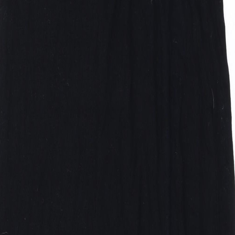 Topshop Womens Black Viscose Maxi Size S Round Neck