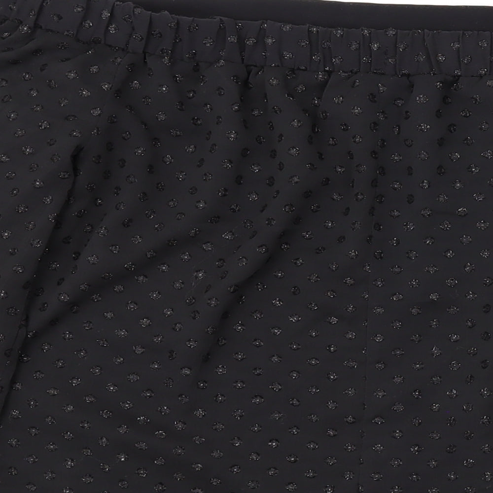Oasis Womens Black Polka Dot Polyester Basic Blouse Size 8 Off the Shoulder - Sparkle