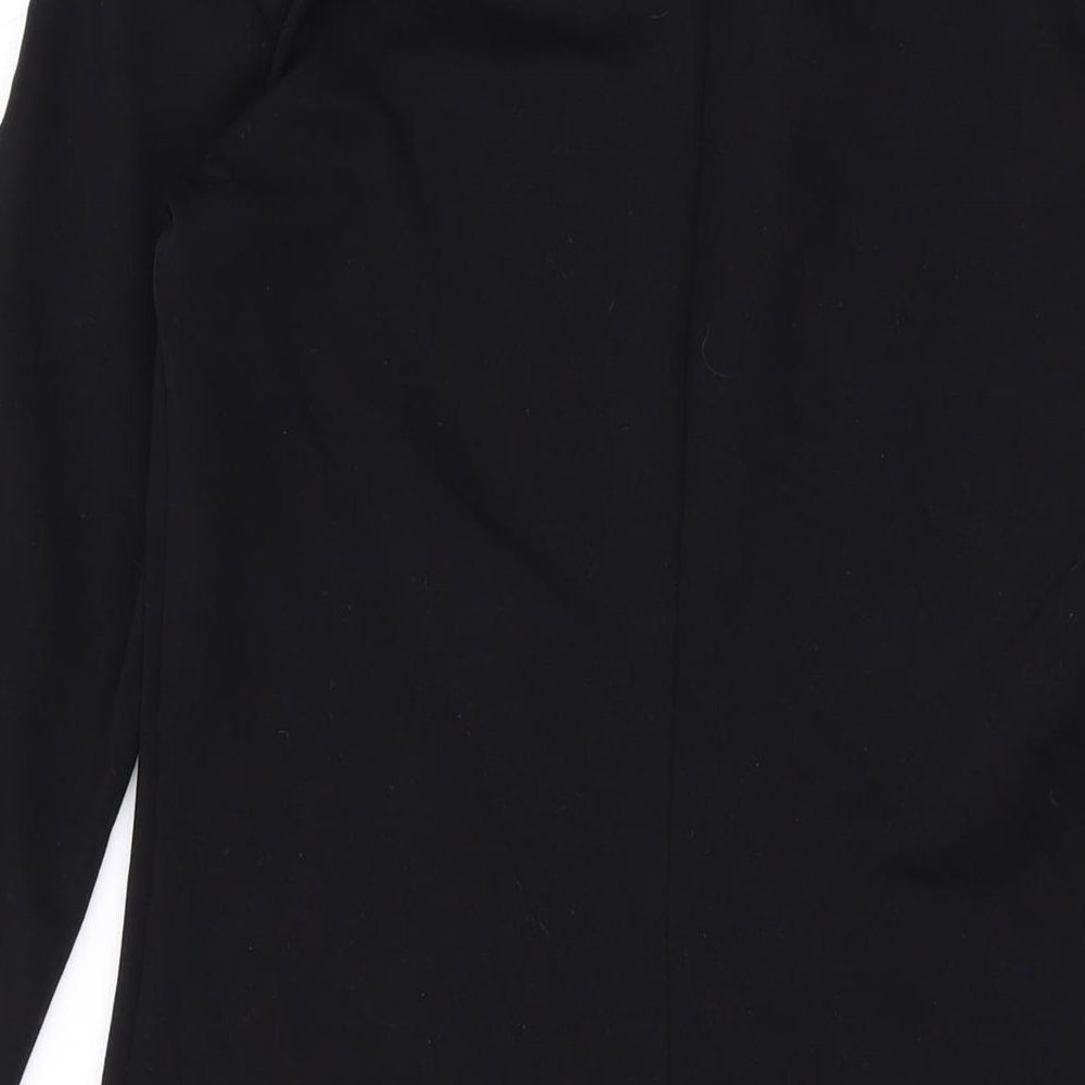 H&M Womens Black Viscose Bodycon Size S Round Neck Pullover
