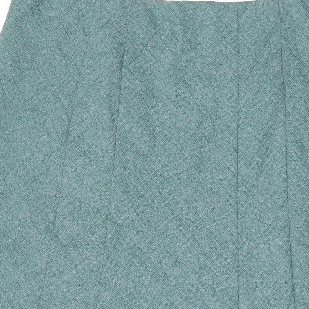 EWM Womens Green Polyester Swing Skirt Size 16 Zip