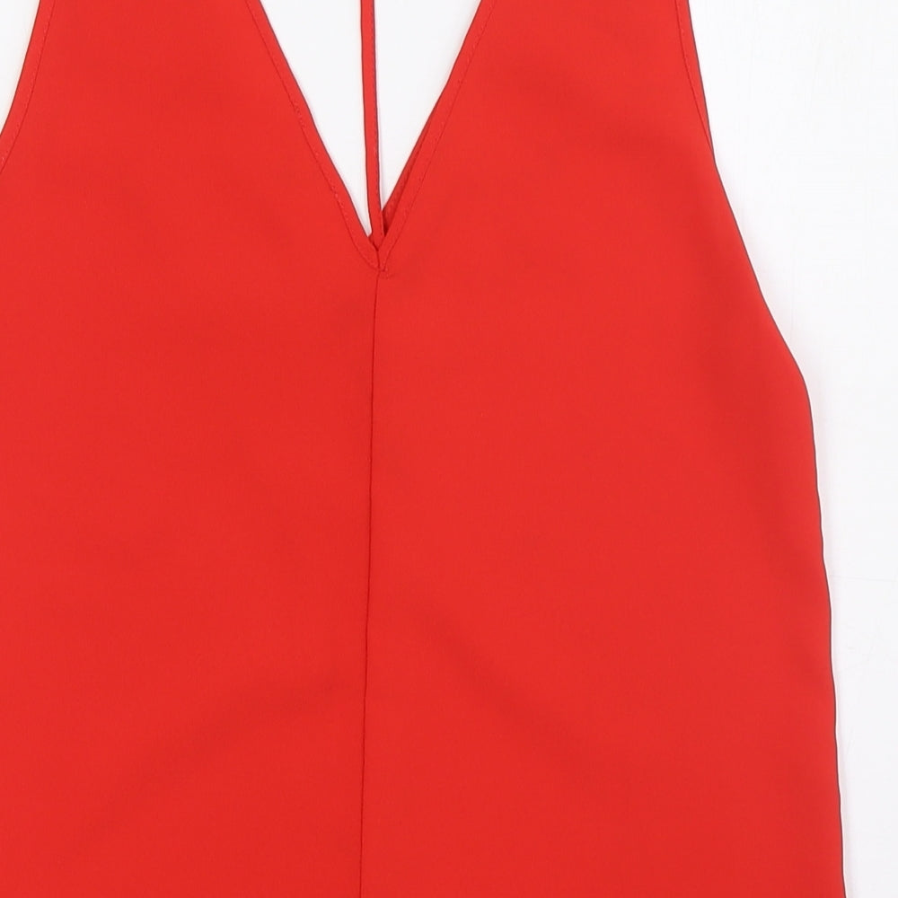 River Island Womens Red Polyester Camisole Blouse Size 6 V-Neck