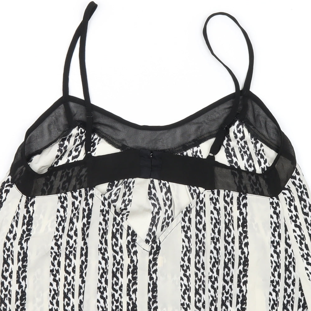 Silence + Noise Womens Ivory Striped Polyester Camisole T-Shirt Size XS V-Neck