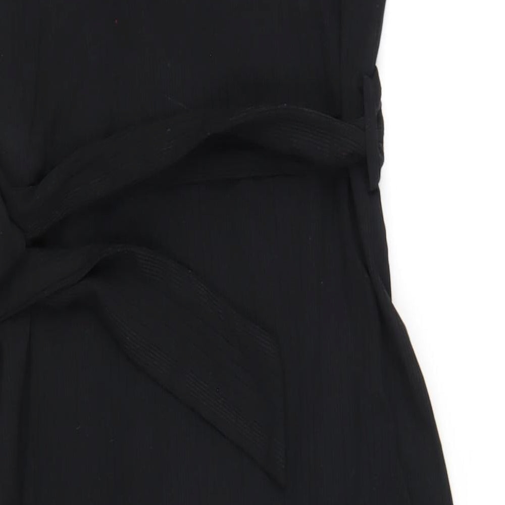 Topshop Womens Black Polyester A-Line Size 12 Square Neck Pullover