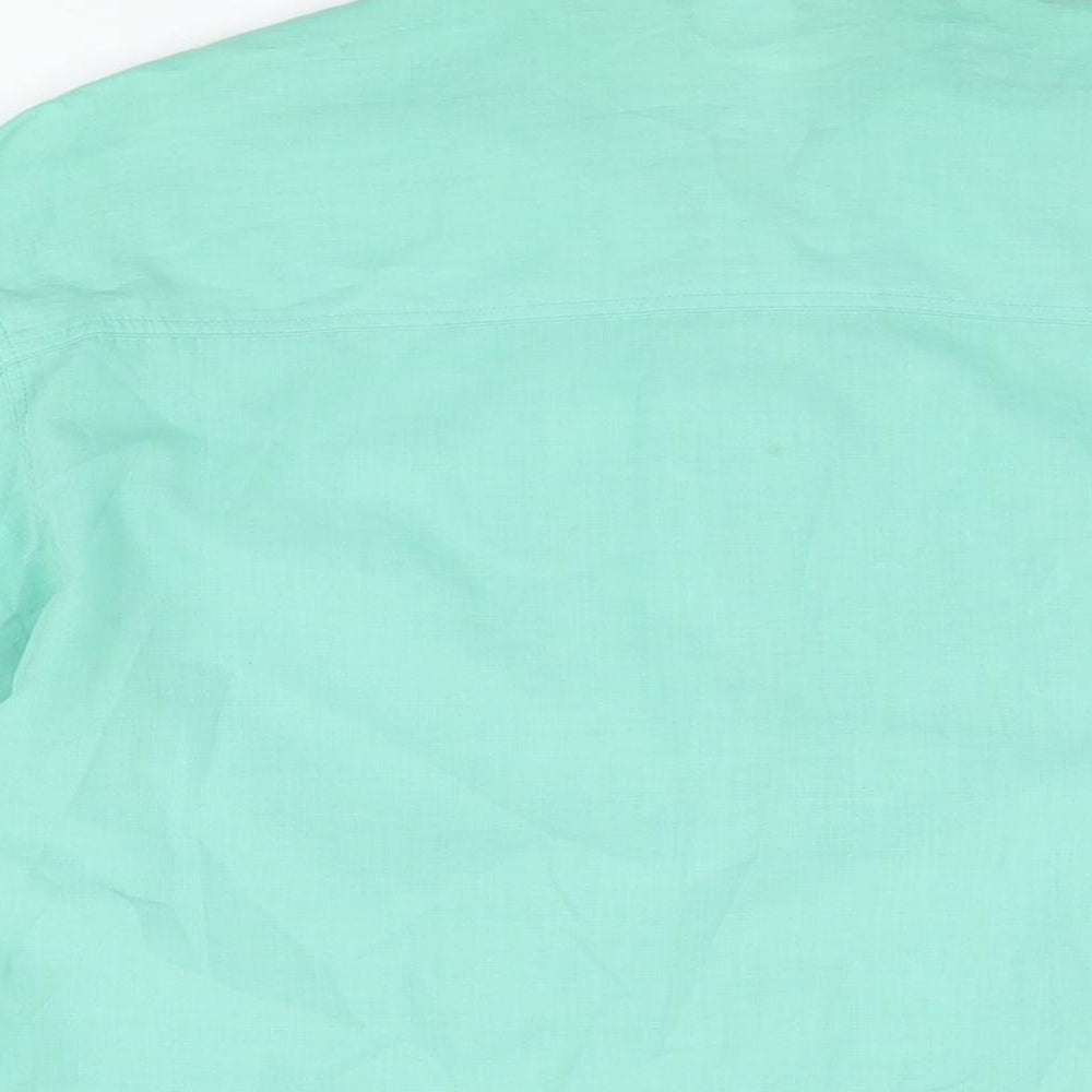 Littlewoods Womens Green Polyester Basic Button-Up Size 12 Collared