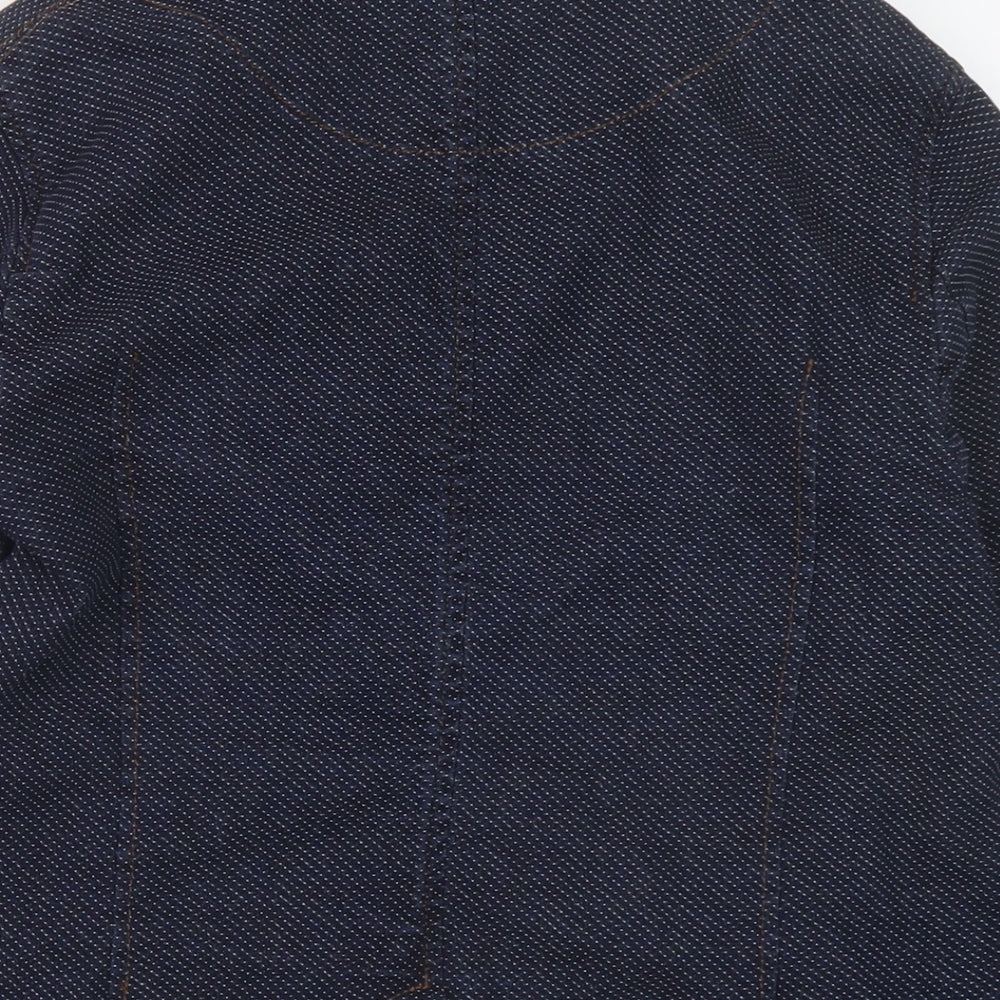 Marks & Spencer Womens Blue Polka Dot Jacket Size 14 Button