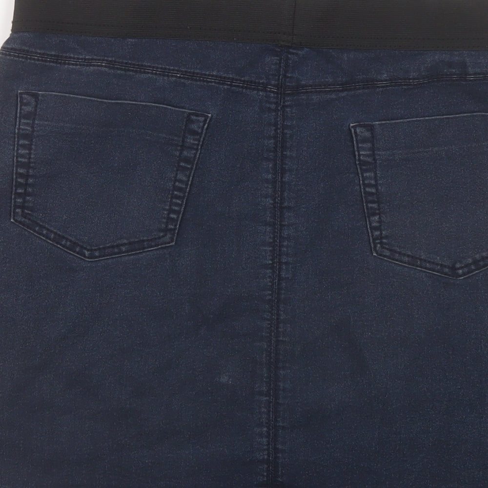 Marks & Spencer Womens Black Cotton A-Line Skirt Size 10