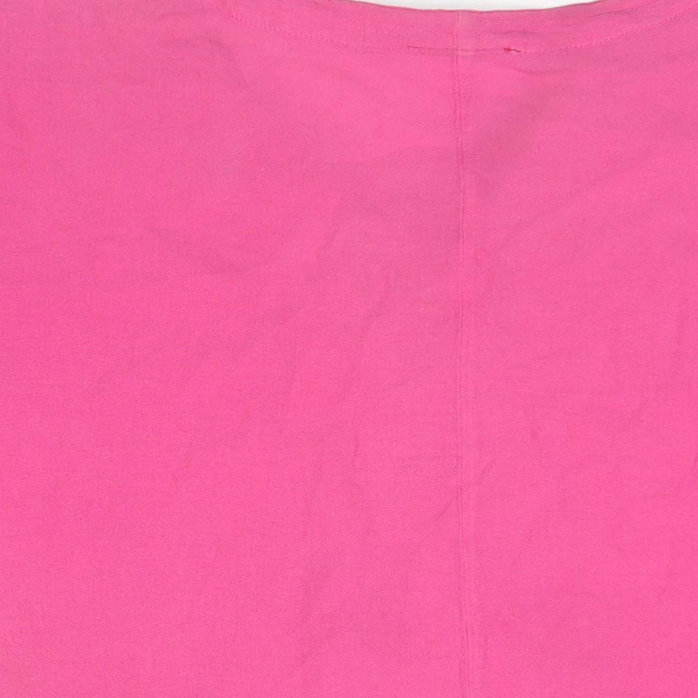 One Life Womens Pink Cotton Basic Blouse Size 6 Round Neck