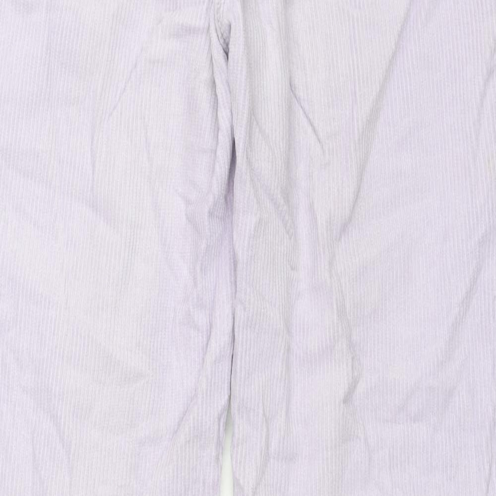 Monki Womens Purple Cotton Trousers Size 6 L30 in Regular Zip