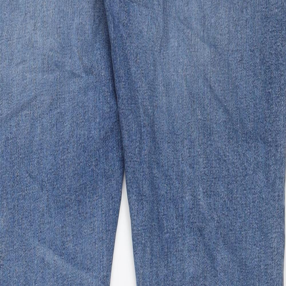 St Michael Mens Blue Cotton Straight Jeans Size 36 in L22 in Regular Zip - Vintage