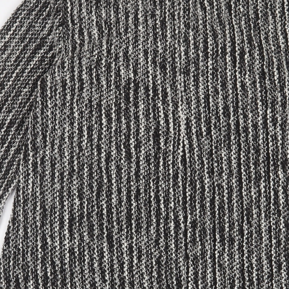 Mango Womens Grey Polyester Jumper Dress Size S Crew Neck Zip