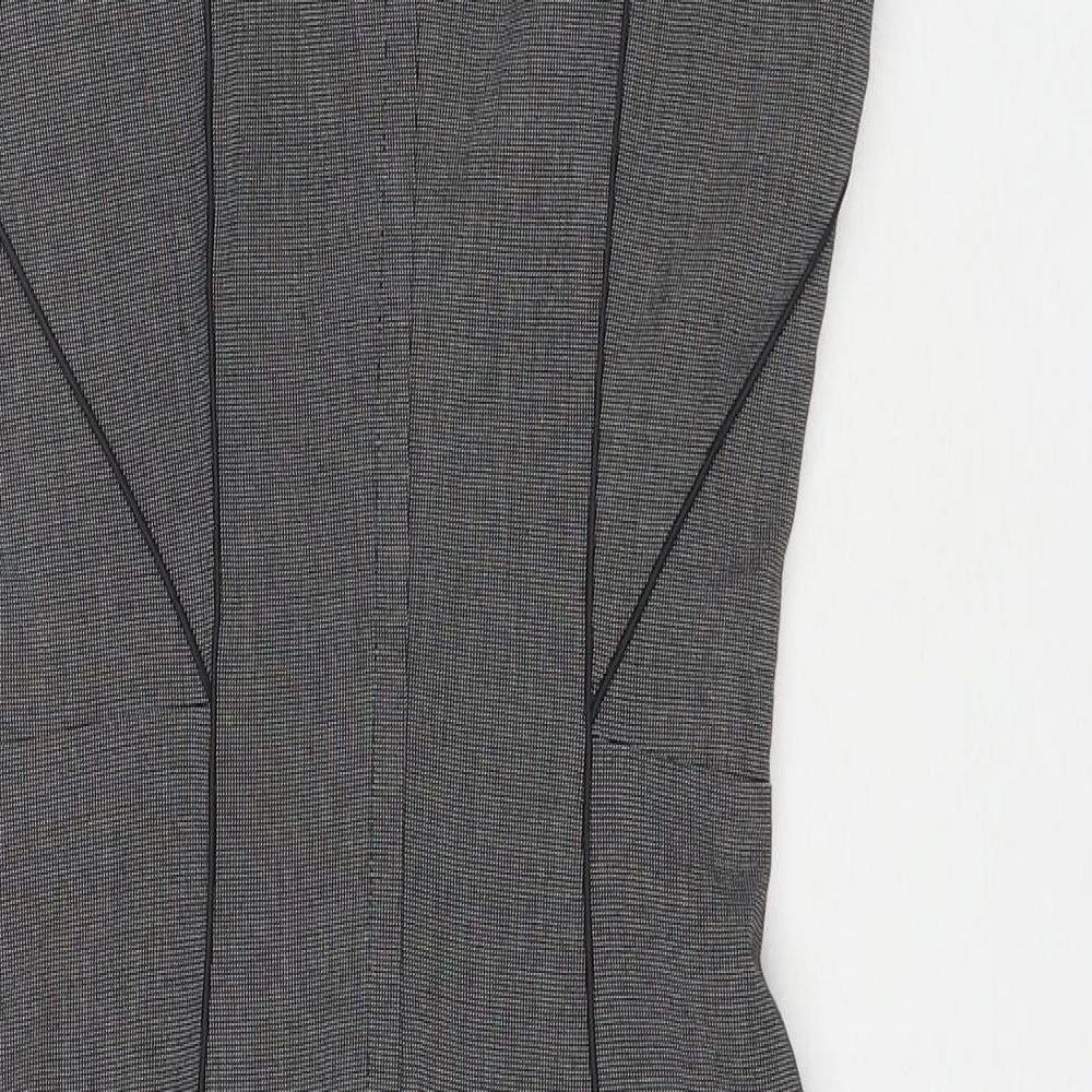 H&M Womens Grey Polyester A-Line Size 6 Round Neck Zip