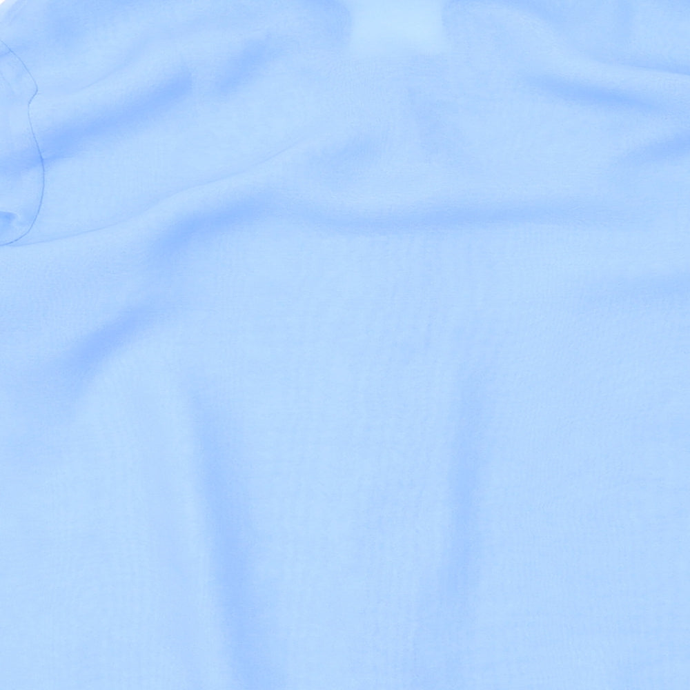 H&M Womens Blue Polyester Basic Button-Up Size 6 Collared
