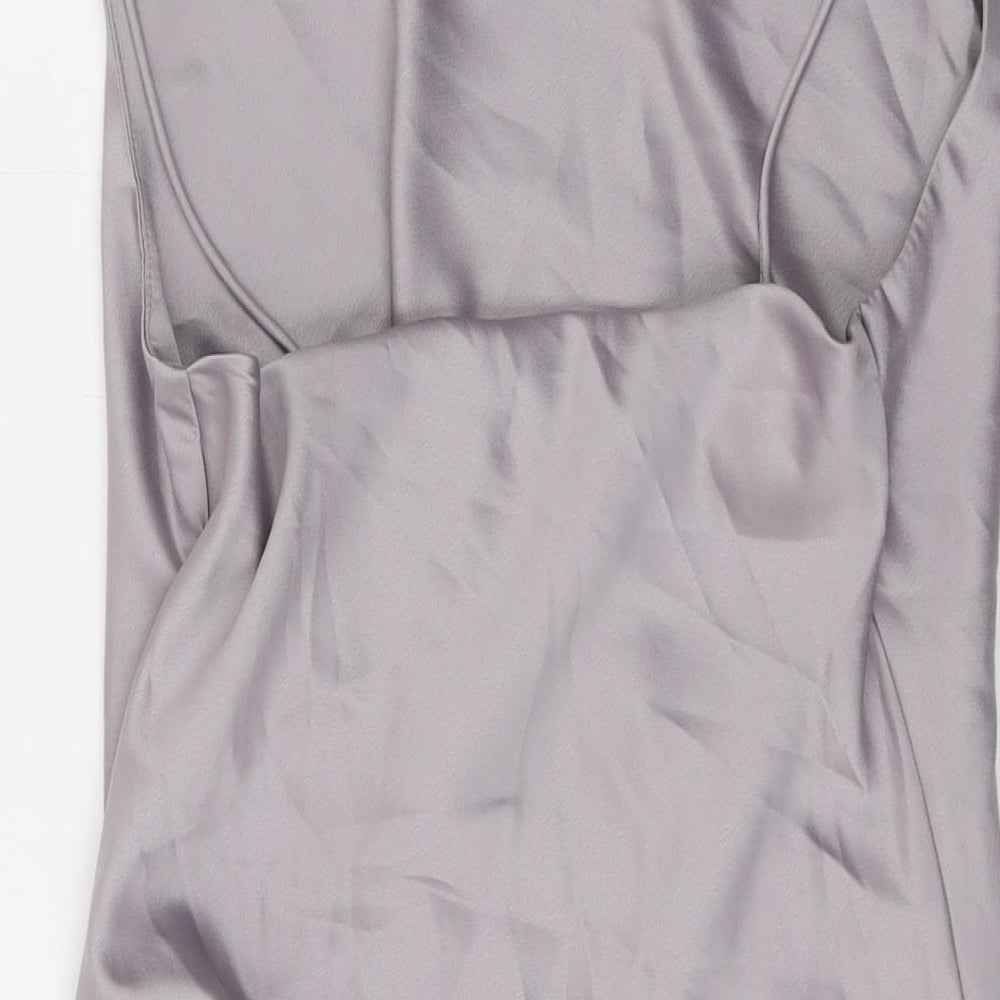 Topshop Womens Purple Polyester Mini Size 4 Square Neck Pullover