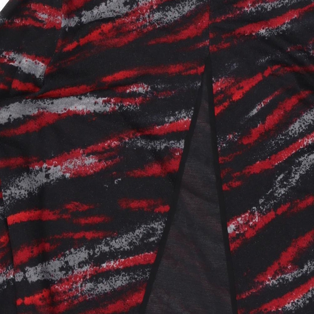 Klass Womens Red Round Neck Geometric Polyester Pullover Jumper Size M