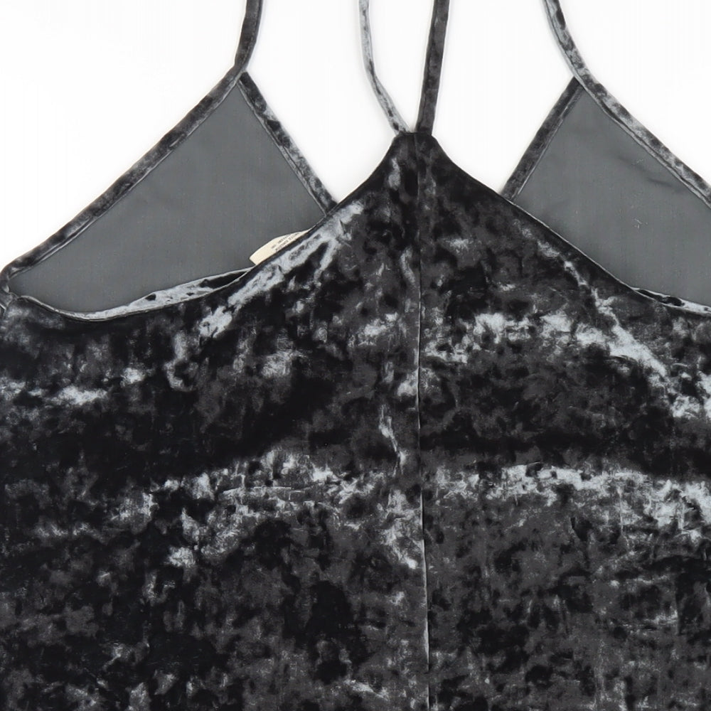 Pins & Needles Womens Grey Polyester Slip Dress Size M V-Neck Pullover