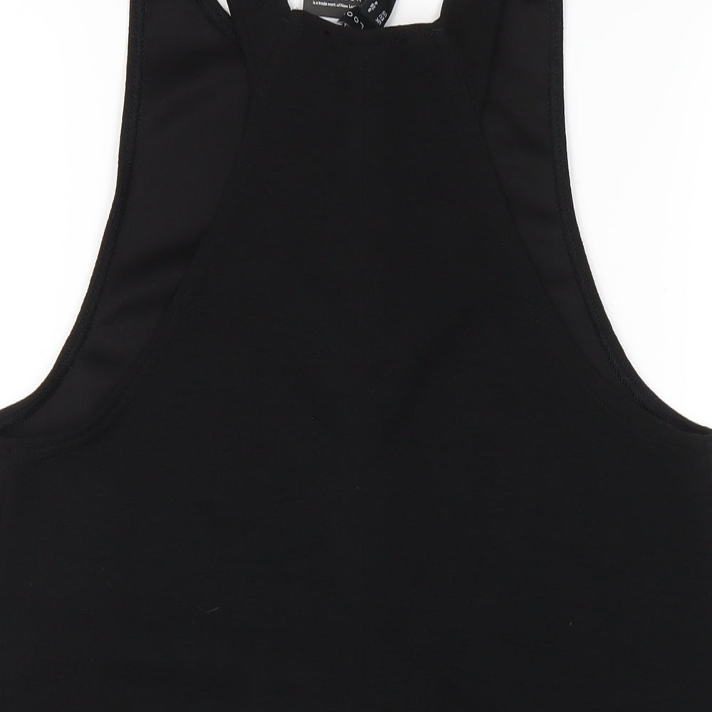 New Look Womens Black Polyester A-Line Size 8 Round Neck Pullover