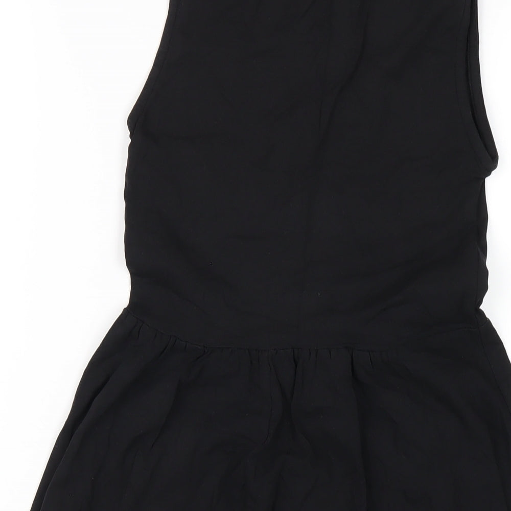 New Look Womens Black Cotton A-Line Size 6 Collared Pullover