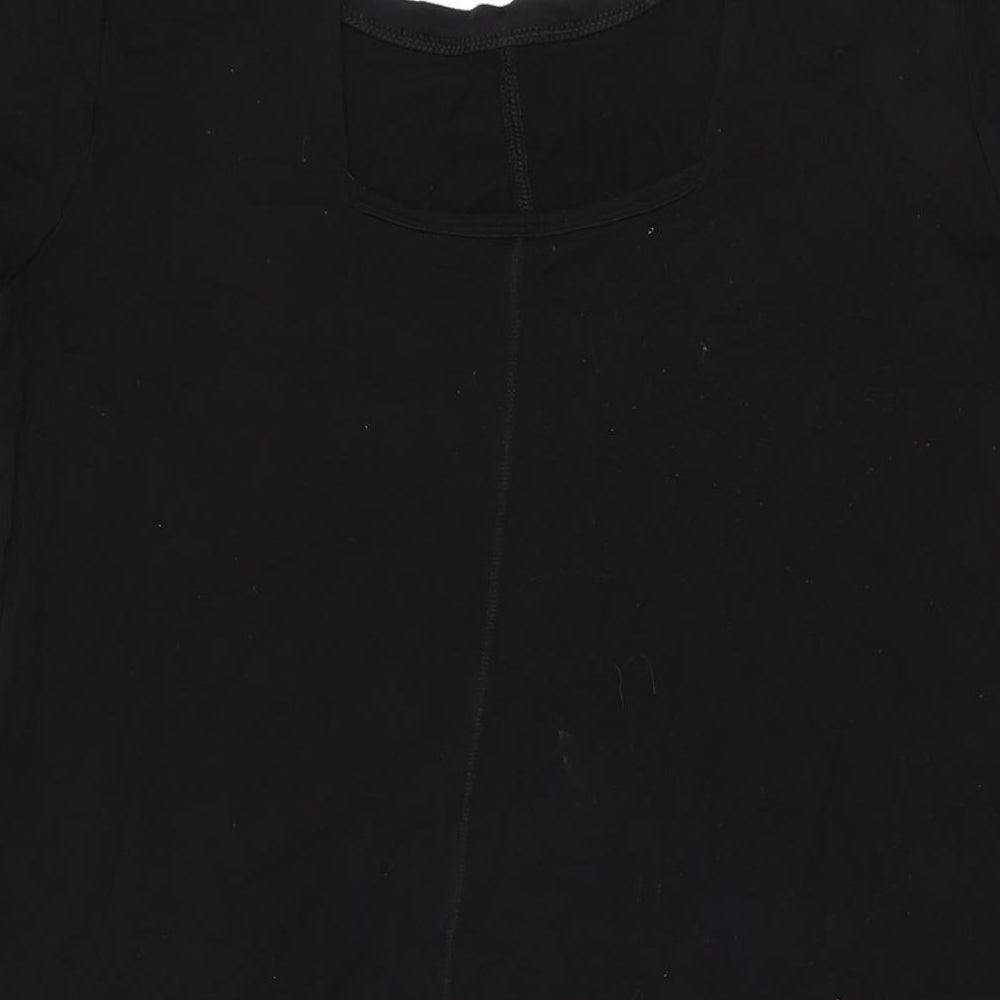 Marks & Spencer Womens Black Viscose Shift Size 14 Round Neck Pullover