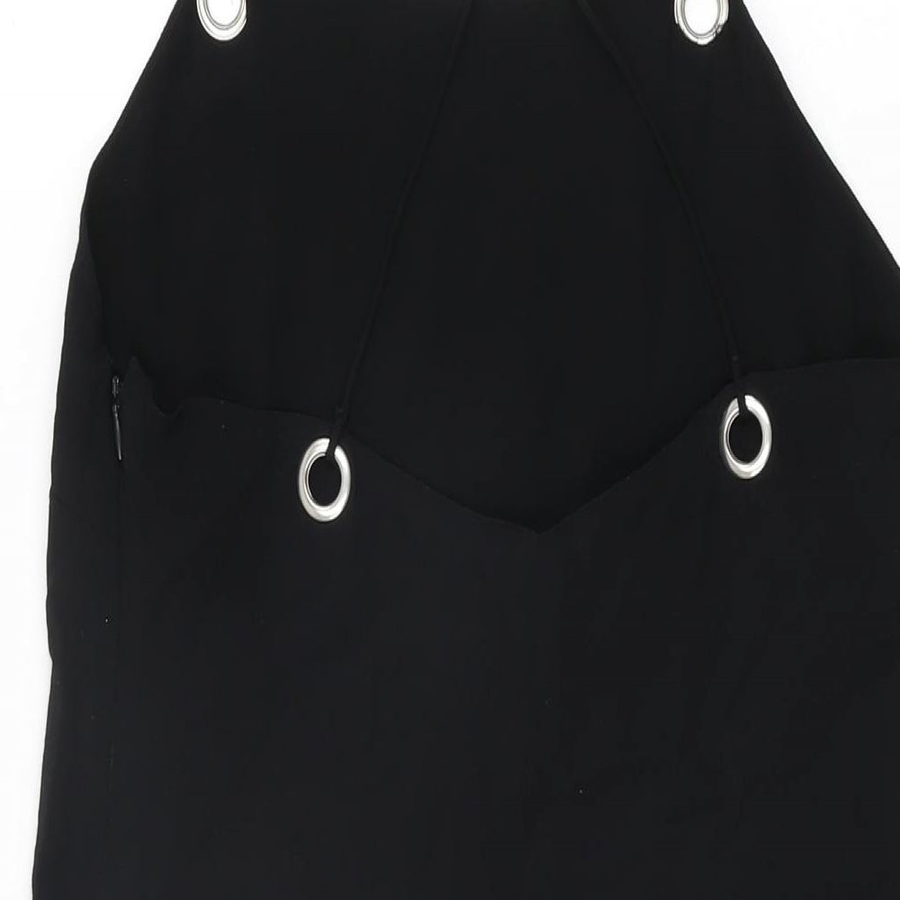 Urban Outfitters Womens Black Viscose Mini Size M Square Neck Zip