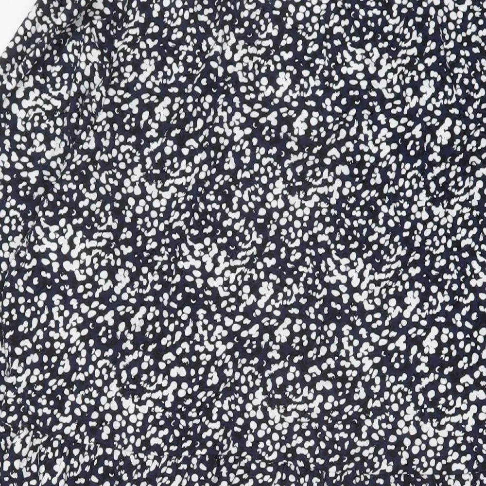Marks & Spencer Womens Blue Geometric Viscose A-Line Size 18 V-Neck Pullover