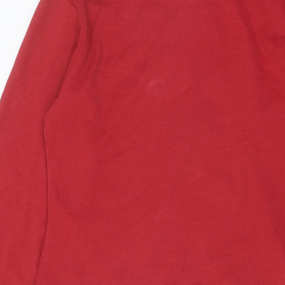 PRETTYLITTLETHING Womens Red Cotton Bodysuit One-Piece Size 14 Snap