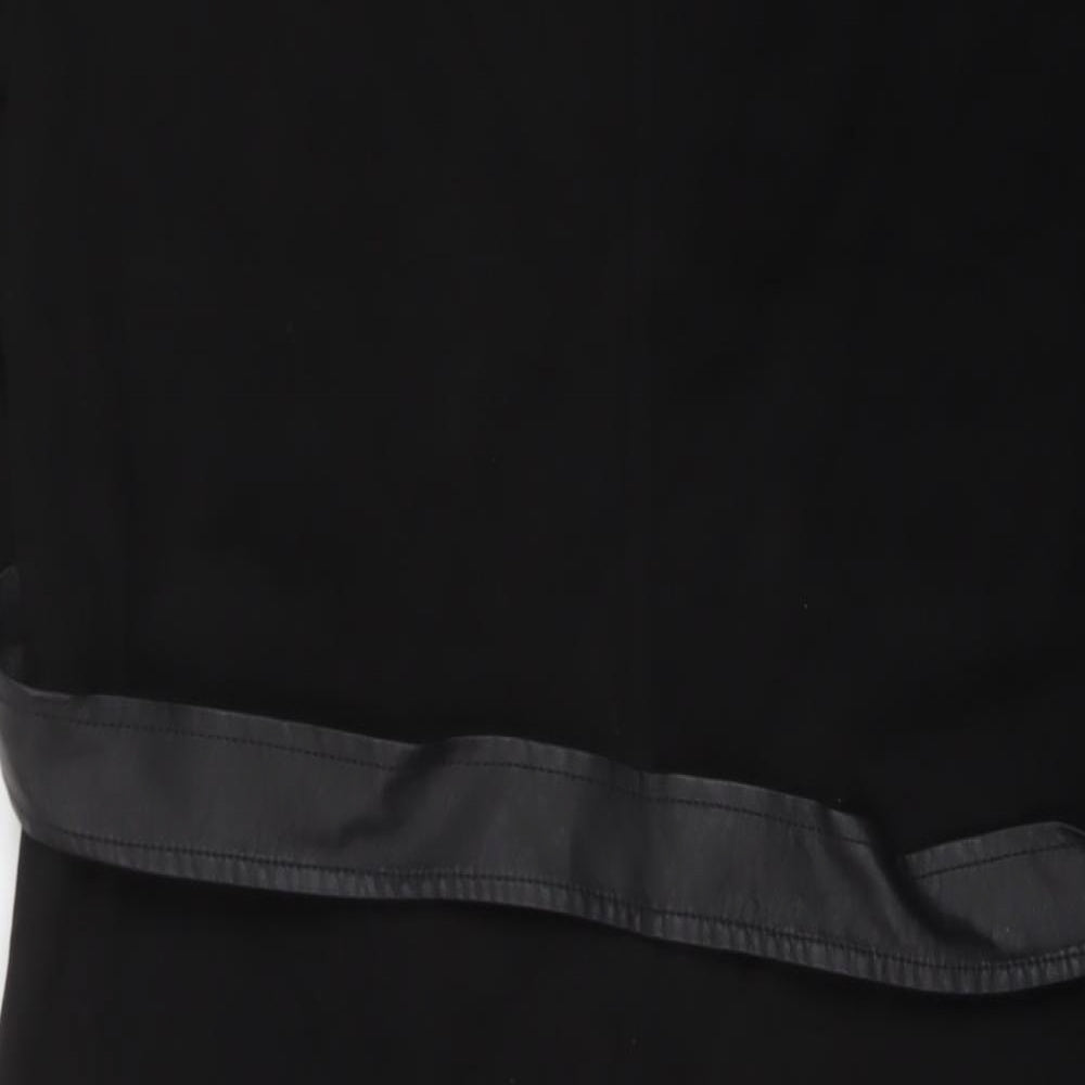 Zara Womens Black Polyester A-Line Size M Round Neck Pullover