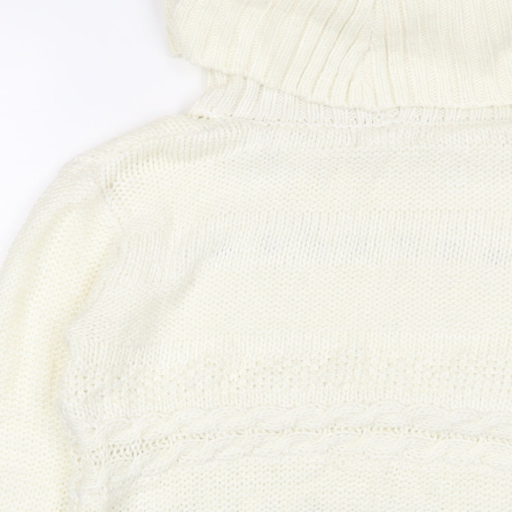 Urban Bliss Womens White Roll Neck Acrylic Pullover Jumper Size 8 - Tassled