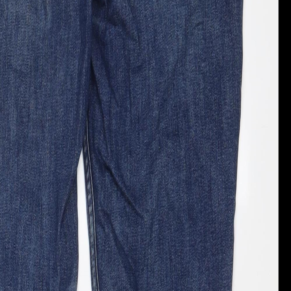 Next Womens Blue Cotton Skinny Jeans Size 10 L31 in Regular Zip