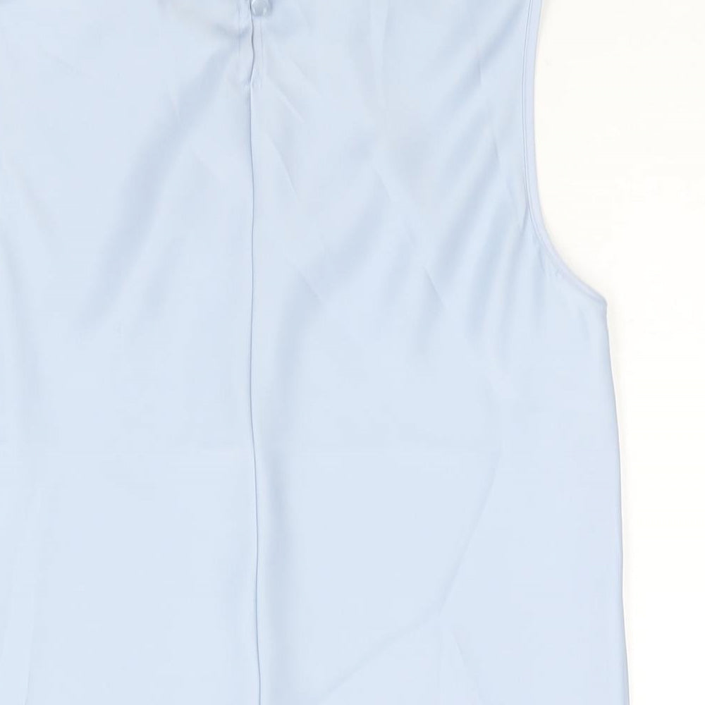 Marks & Spencer Womens Blue Polyester Camisole Blouse Size 10 Roll Neck