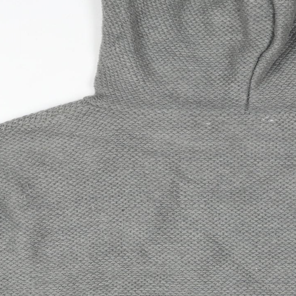 COLLUSION Womens Grey Round Neck Acrylic Pullover Jumper Size 18 - Logo Hooded Cropped