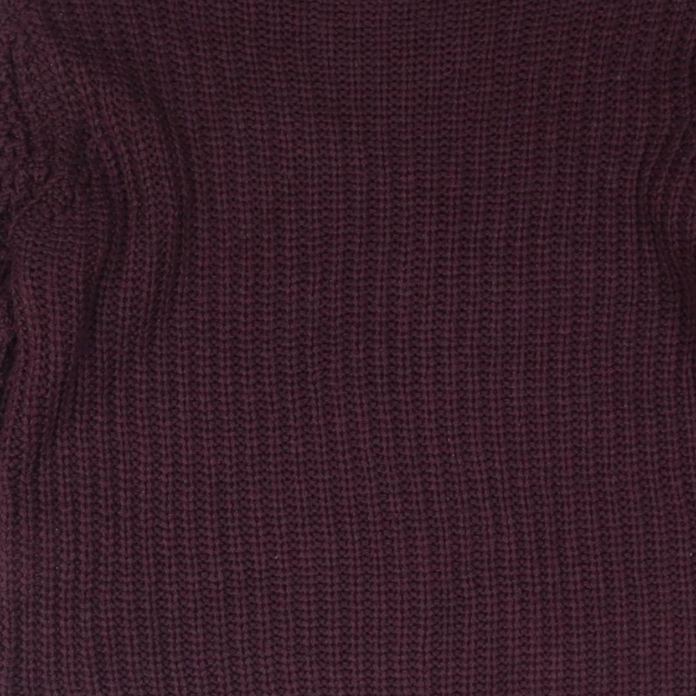 Select Womens Purple Mock Neck Acrylic Pullover Jumper Size 8