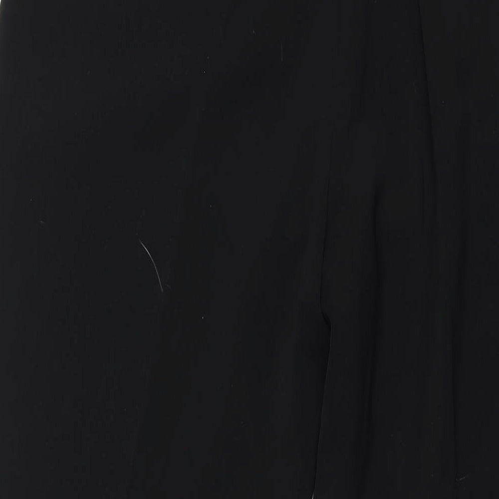AMARANTO Womens Black Polyester Trousers Size 16 L29 in Regular Zip
