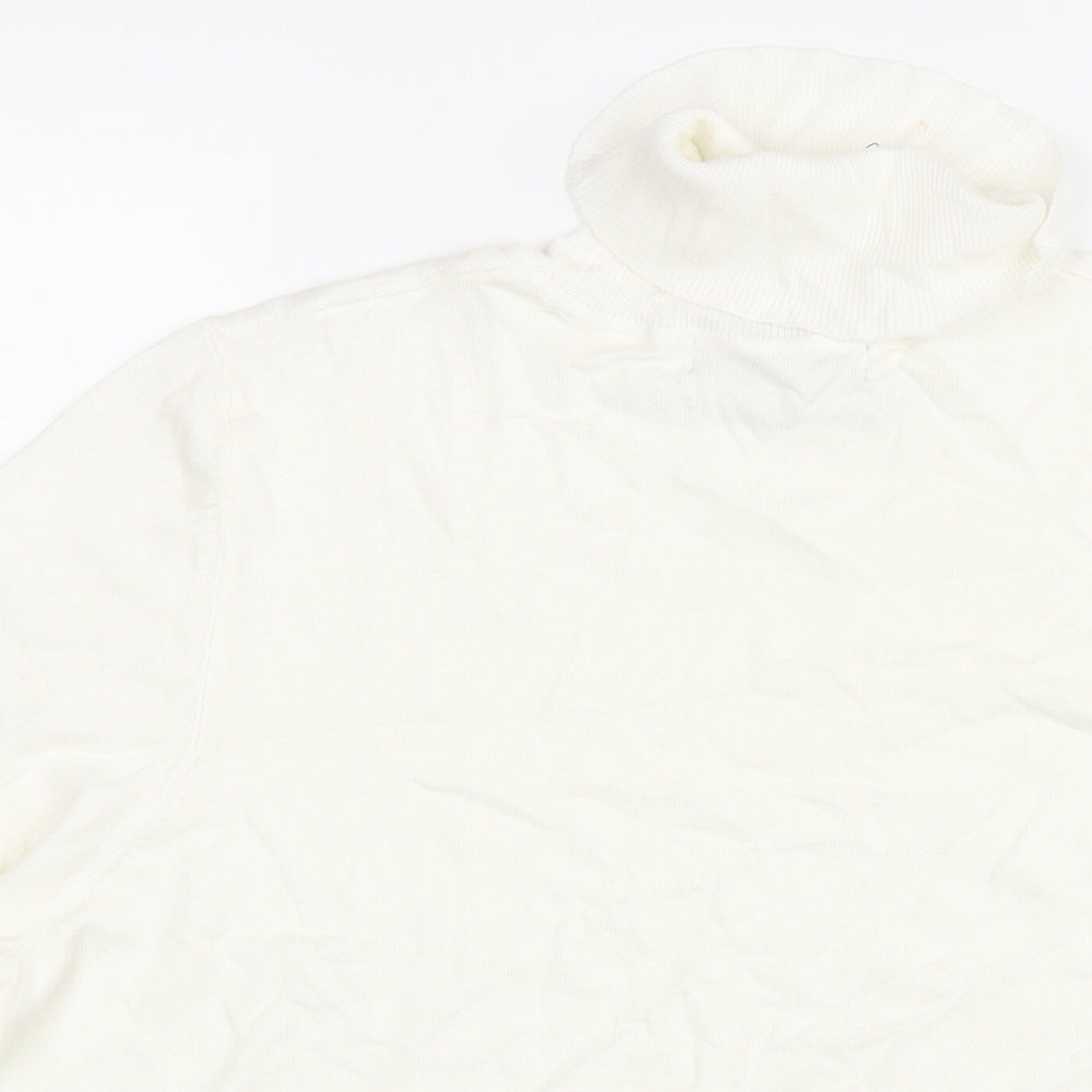 Marks & Spencer Womens Ivory Roll Neck Viscose Pullover Jumper Size 18