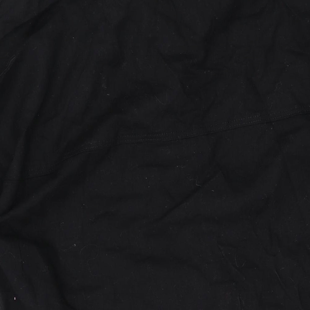 H&M Womens Black Linen Shirt Dress Size S Collared Button