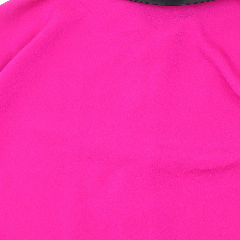 Marks & Spencer Womens Pink Polyester Basic Button-Up Size 10 Collared