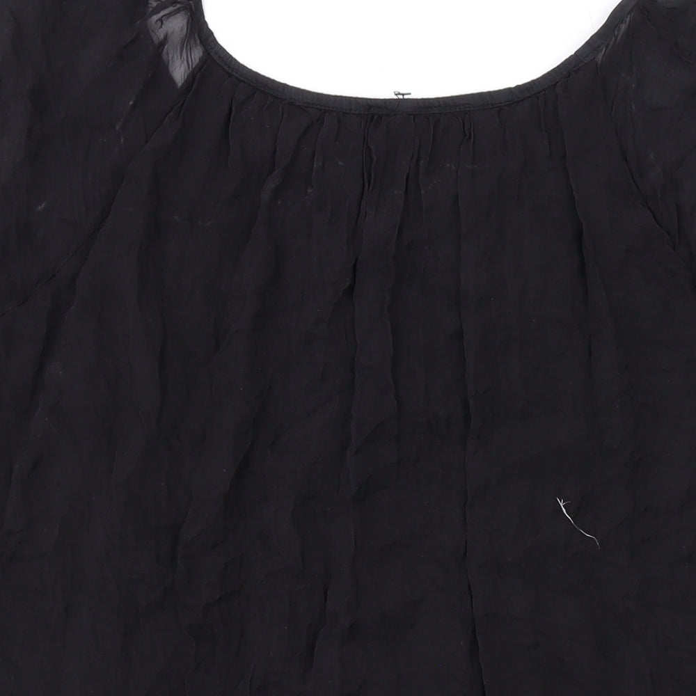 Phase Eight Womens Black Viscose Basic T-Shirt Size M Scoop Neck