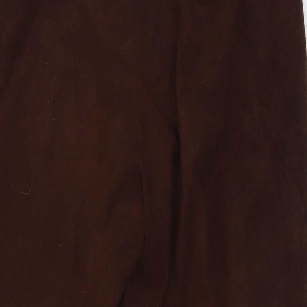 Bonmarché Womens Brown Polyester Trousers Size 16 L28 in Regular Zip