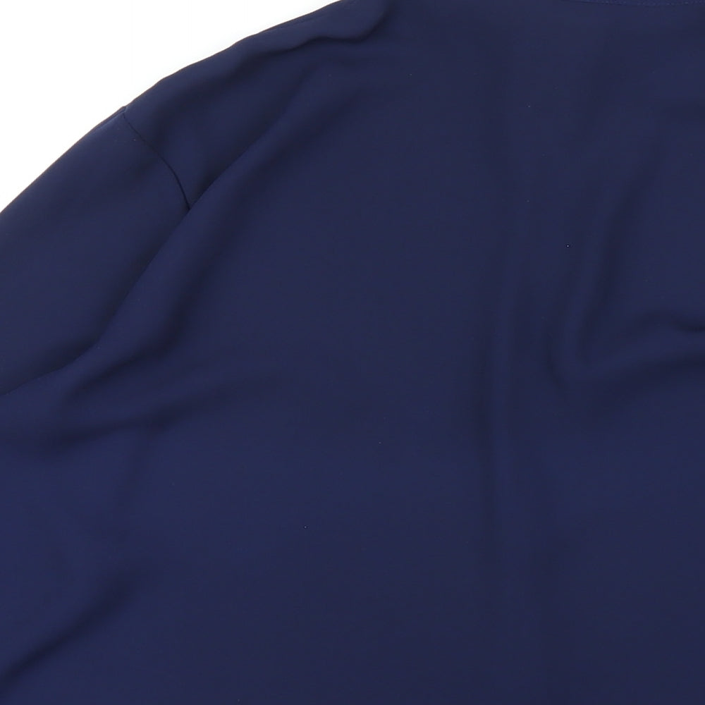 ASOS Womens Blue Polyester Basic Button-Up Size 10 Collared