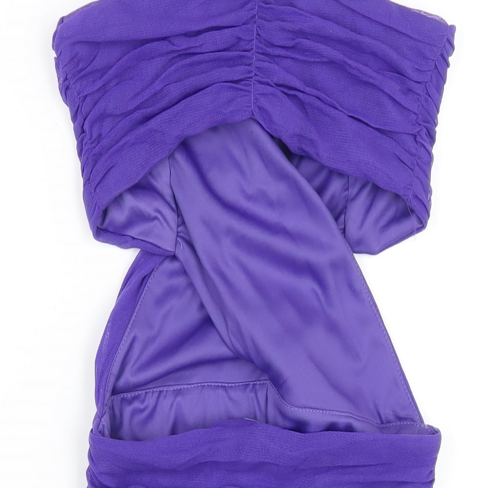 ASOS Womens Purple Nylon Bodycon Size 10 V-Neck Pullover
