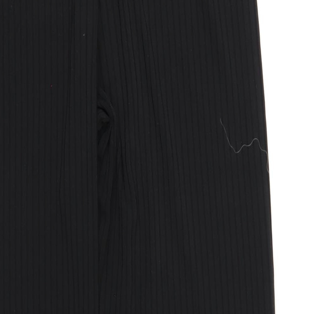 COLLUSION Womens Black Polyester Trousers Size 10 L32 in Regular